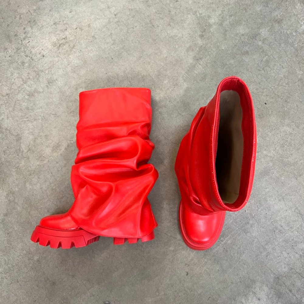 Azalea Wang Mate Boot in Red
